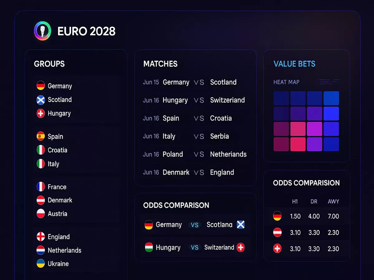 Analyse des groupes de l'Euro 2028 pour identifier les paris value