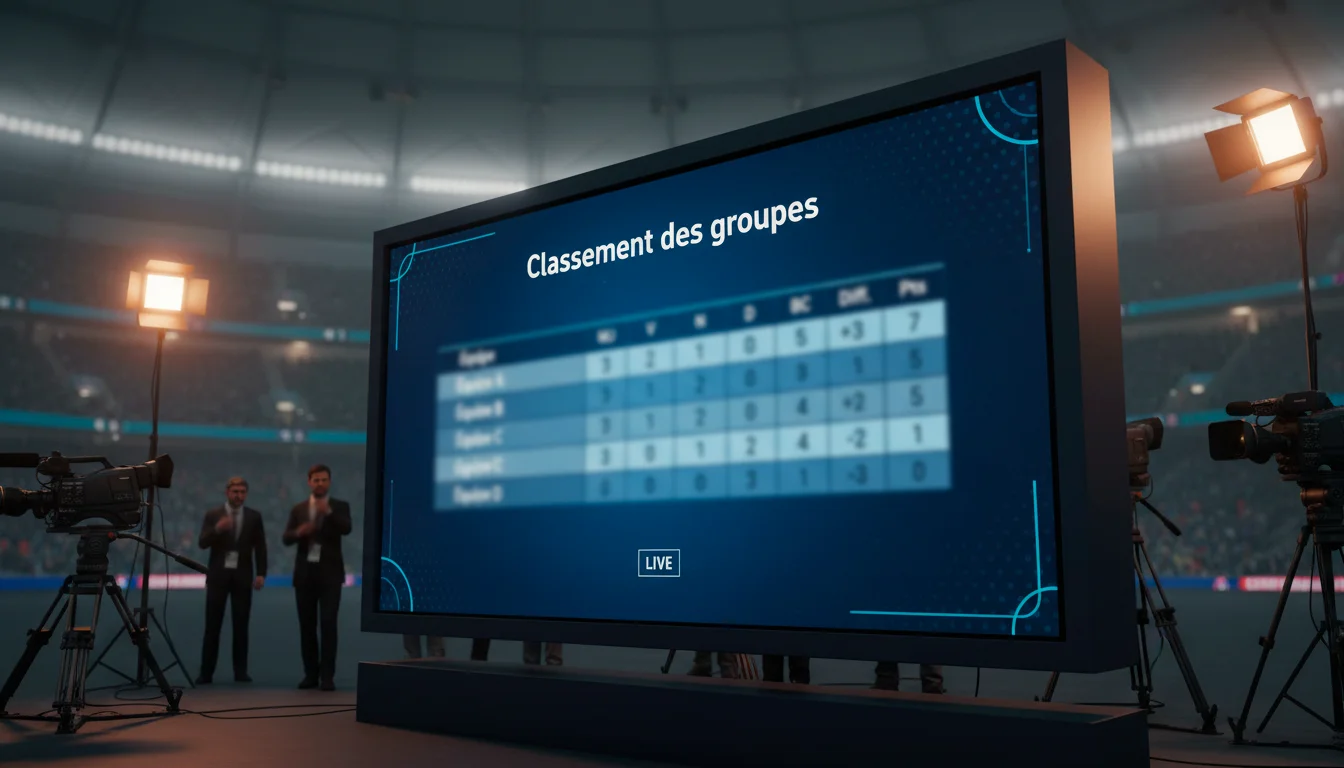Tableau de groupe de championnat européen avec classements