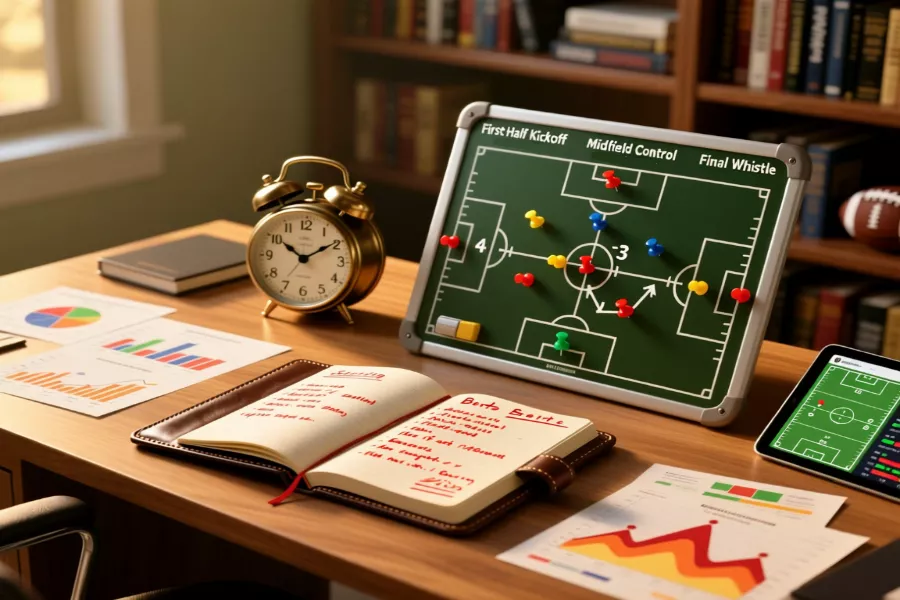 Plan stratégique de préparation pour le live betting avec notes et analyse tactique